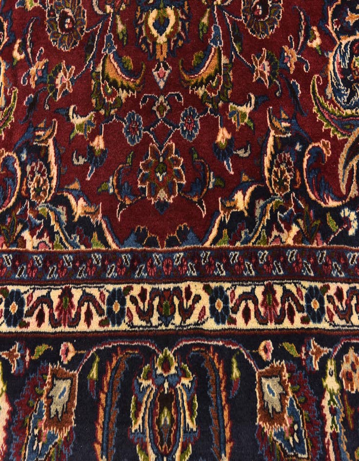 Detail image of  9' 6 x 13' 3  Hand Knotted Mashad Persian Wool Rug