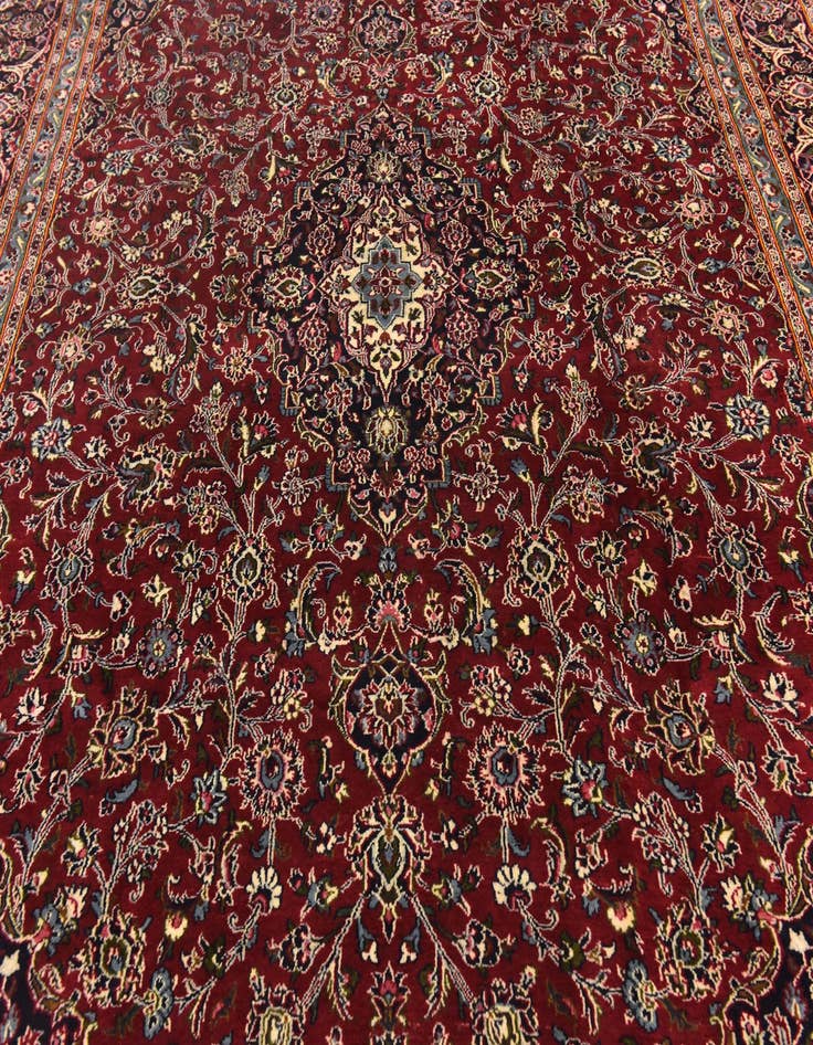 Detail image of  9' 9 x 12' 9  Hand Knotted Mashad Persian Wool Rug