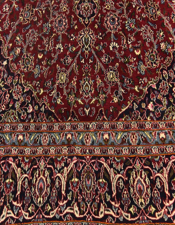 Detail image of  9' 9 x 12' 9  Hand Knotted Mashad Persian Wool Rug