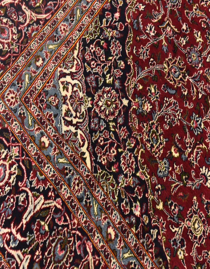 Detail image of  9' 9 x 12' 9  Hand Knotted Mashad Persian Wool Rug