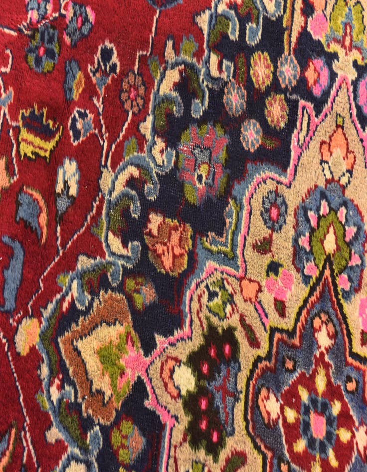 Detail image of  9' 10 x 12' 10  Hand Knotted Mashad Persian Wool Rug