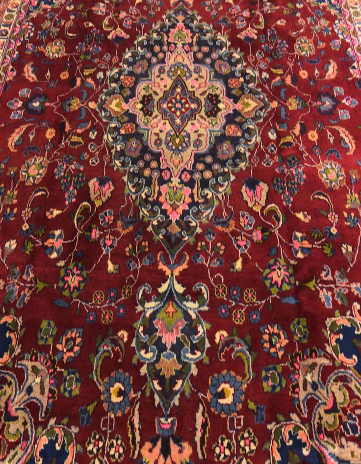 Detail image of  9' 10 x 12' 10  Hand Knotted Mashad Persian Wool Rug