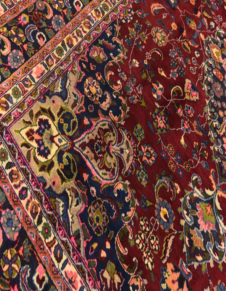 Detail image of  9' 10 x 12' 10  Hand Knotted Mashad Persian Wool Rug