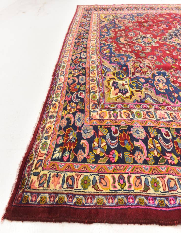 Detail image of  9' 10 x 12' 10  Hand Knotted Mashad Persian Wool Rug