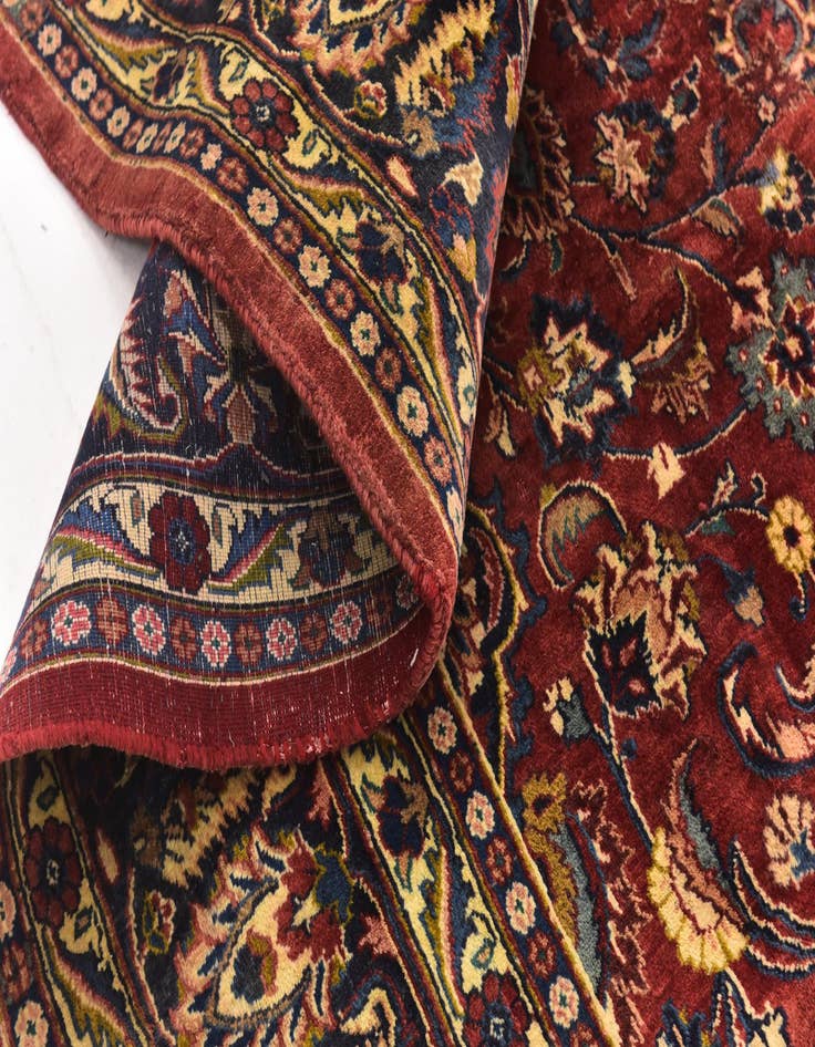 Detail image of  9' 6 x 13' 3  Hand Knotted Mashad Persian Wool Rug