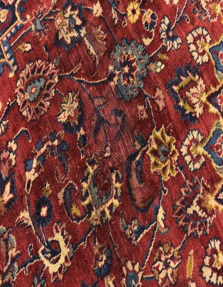 Detail image of  9' 6 x 13' 3  Hand Knotted Mashad Persian Wool Rug