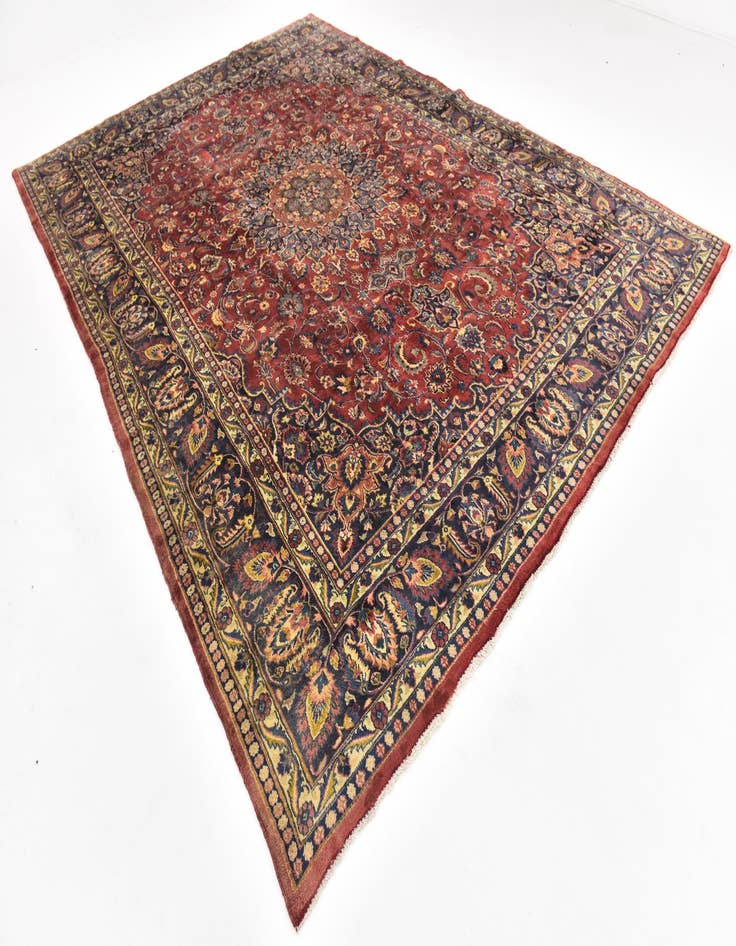 Detail image of  9' 6 x 13' 3  Hand Knotted Mashad Persian Wool Rug