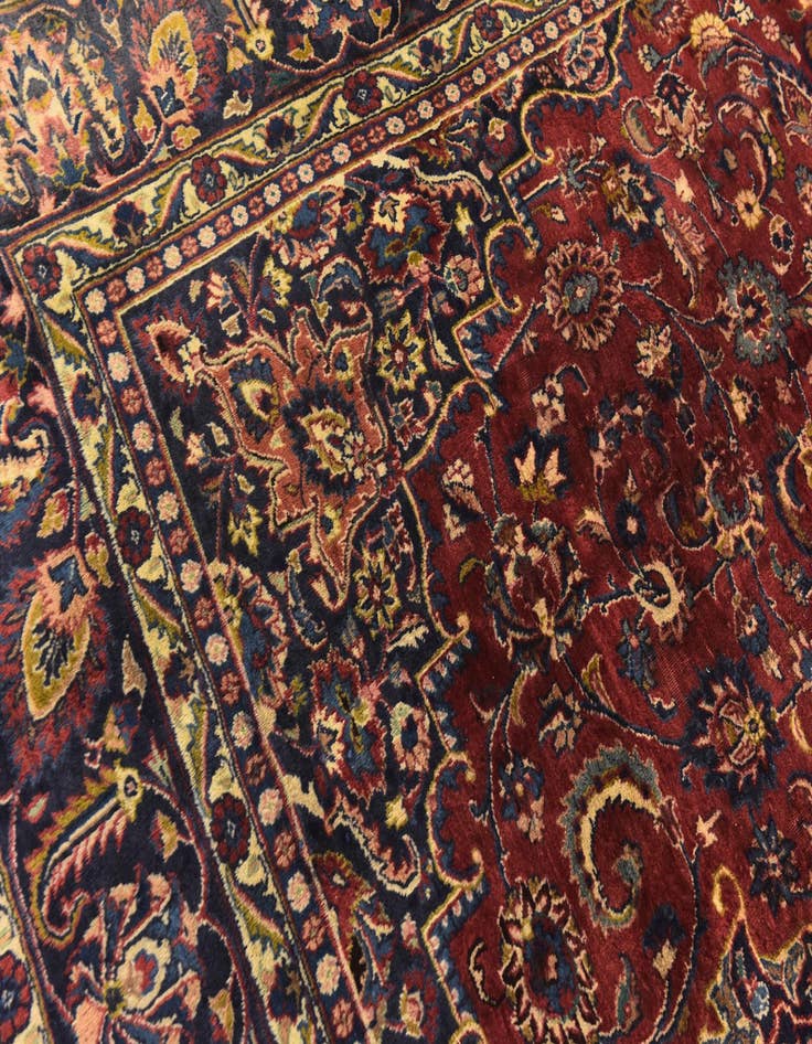 Detail image of  9' 6 x 13' 3  Hand Knotted Mashad Persian Wool Rug