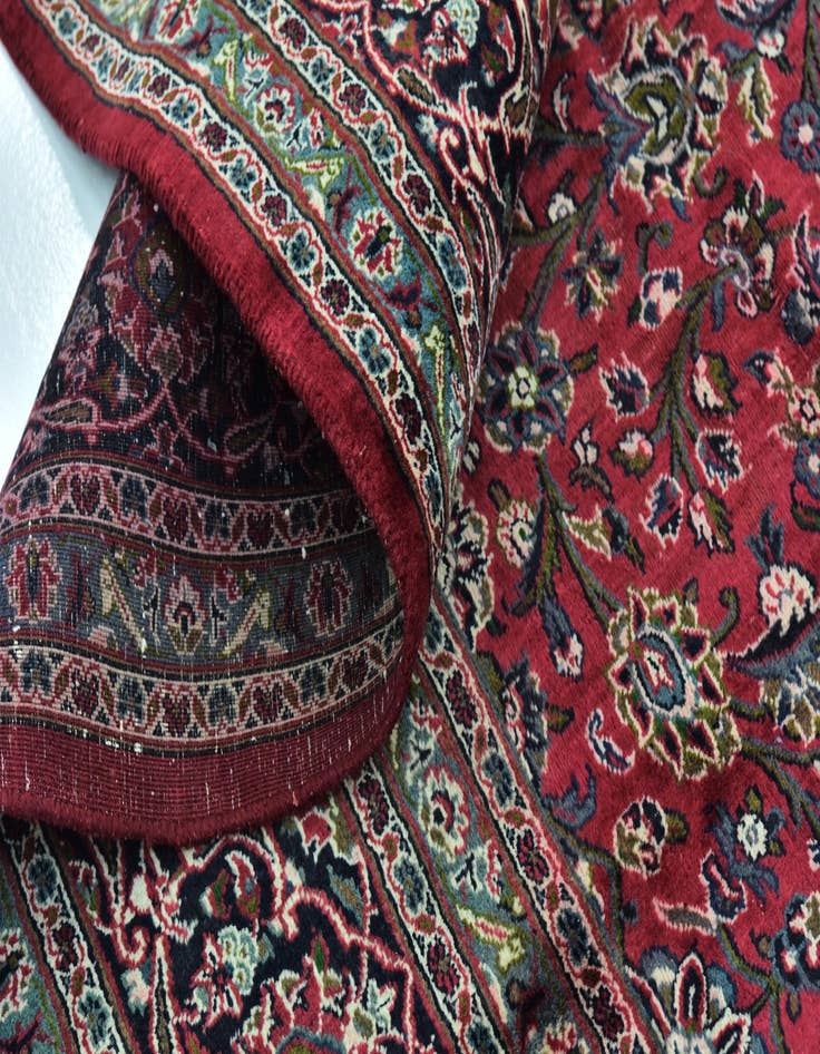 Detail image of  9' 7 x 12' 8  Hand Knotted Mashad Persian Wool Rug