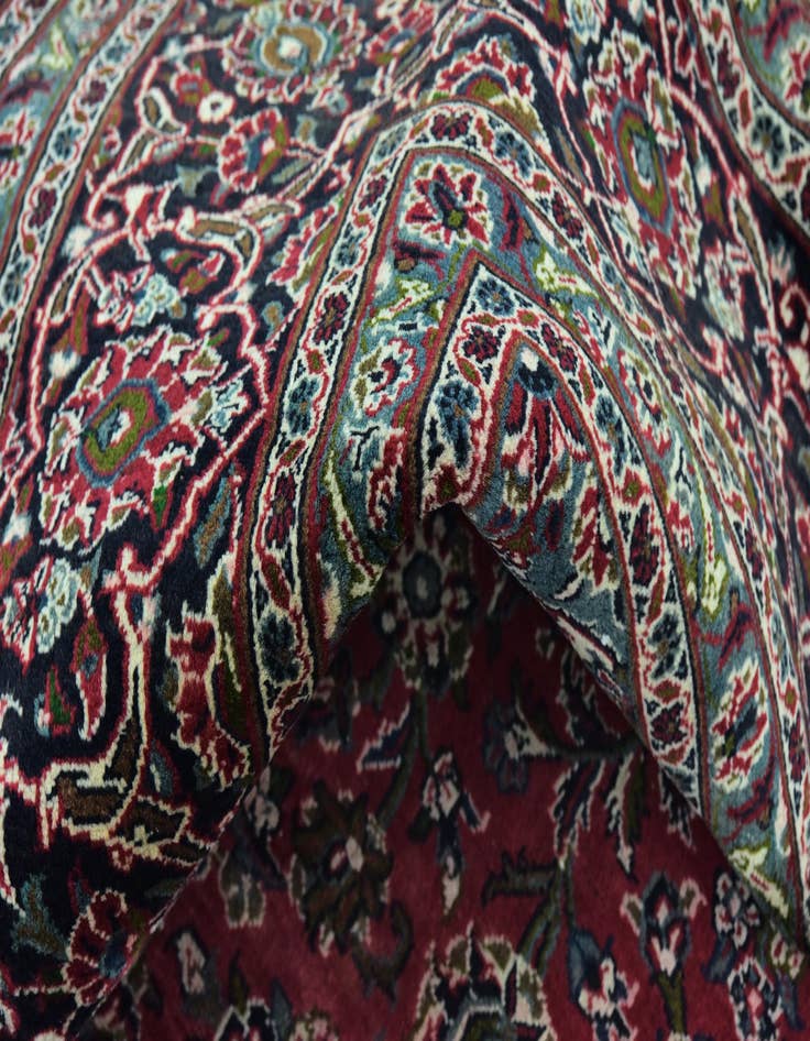 Detail image of  9' 7 x 12' 8  Hand Knotted Mashad Persian Wool Rug