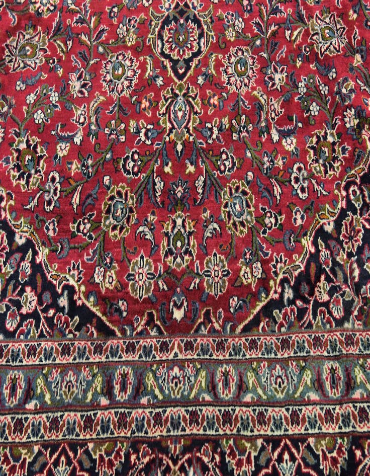 Detail image of  9' 7 x 12' 8  Hand Knotted Mashad Persian Wool Rug