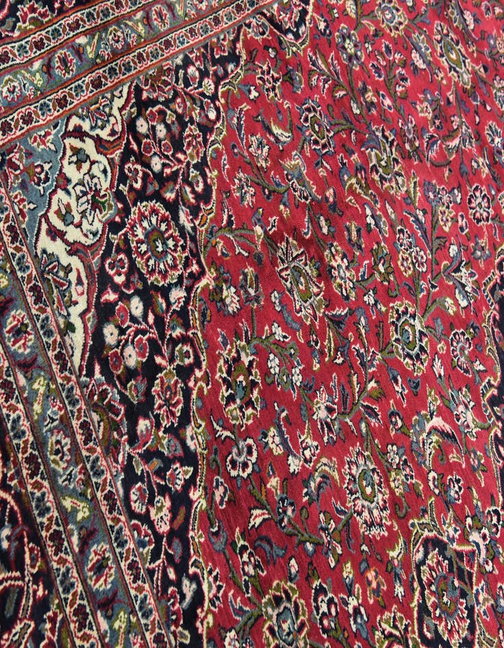 Detail image of  9' 7 x 12' 8  Hand Knotted Mashad Persian Wool Rug