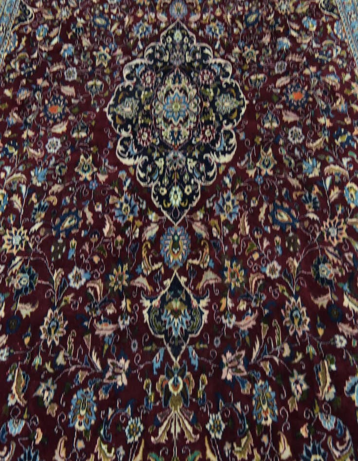 Detail image of  9' 4 x 12' 3  Hand Knotted Mashad Persian Wool Rug