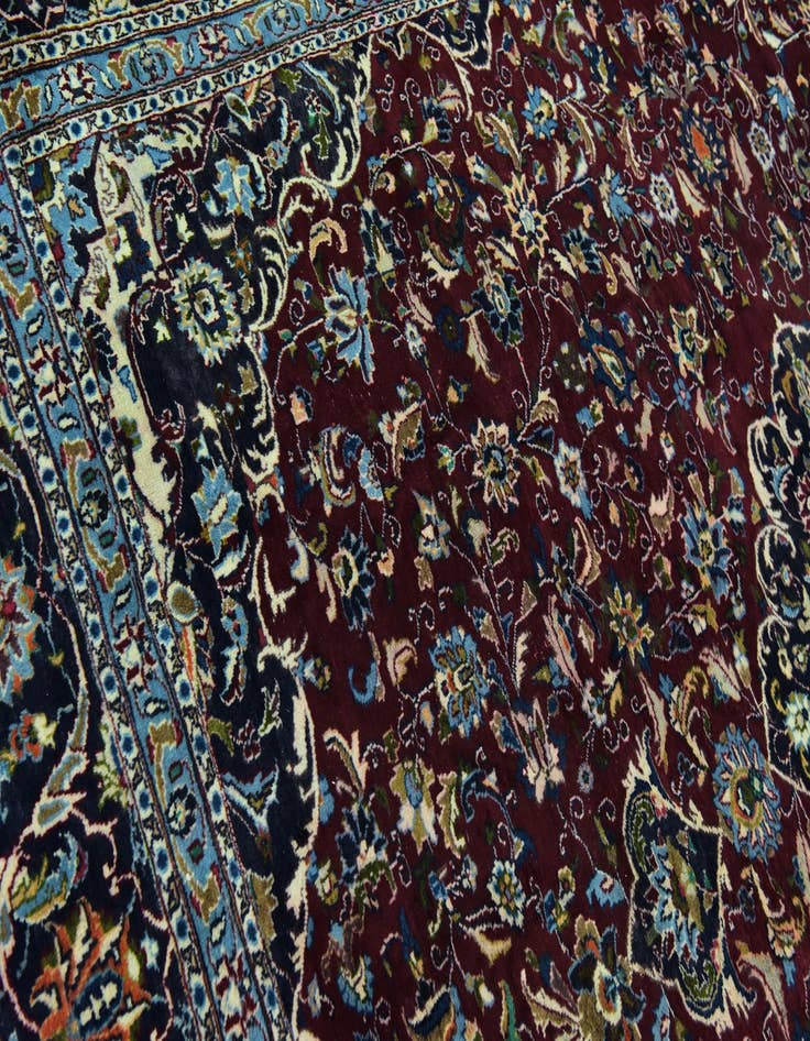 Detail image of  9' 4 x 12' 3  Hand Knotted Mashad Persian Wool Rug