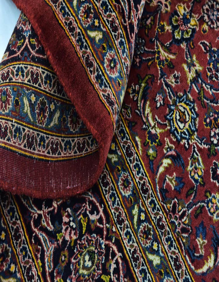 Detail image of  9' 9 x 12' 8  Hand Knotted Mashad Persian Wool Rug