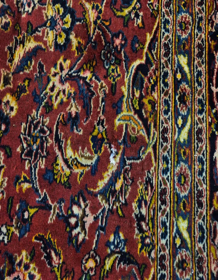 Detail image of  9' 9 x 12' 8  Hand Knotted Mashad Persian Wool Rug