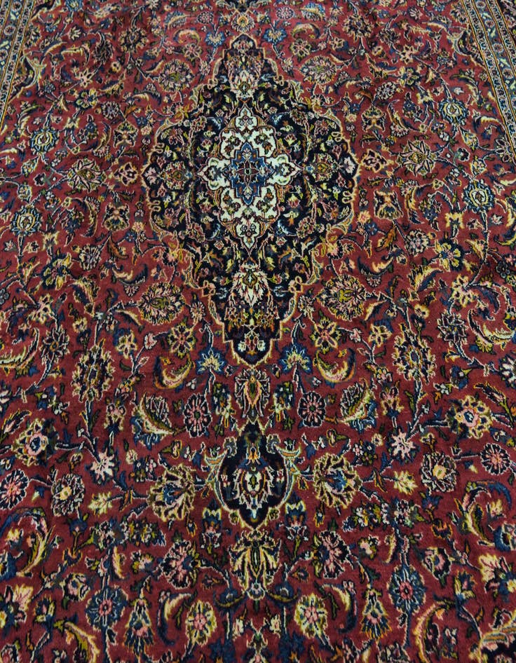 Detail image of  9' 9 x 12' 8  Hand Knotted Mashad Persian Wool Rug