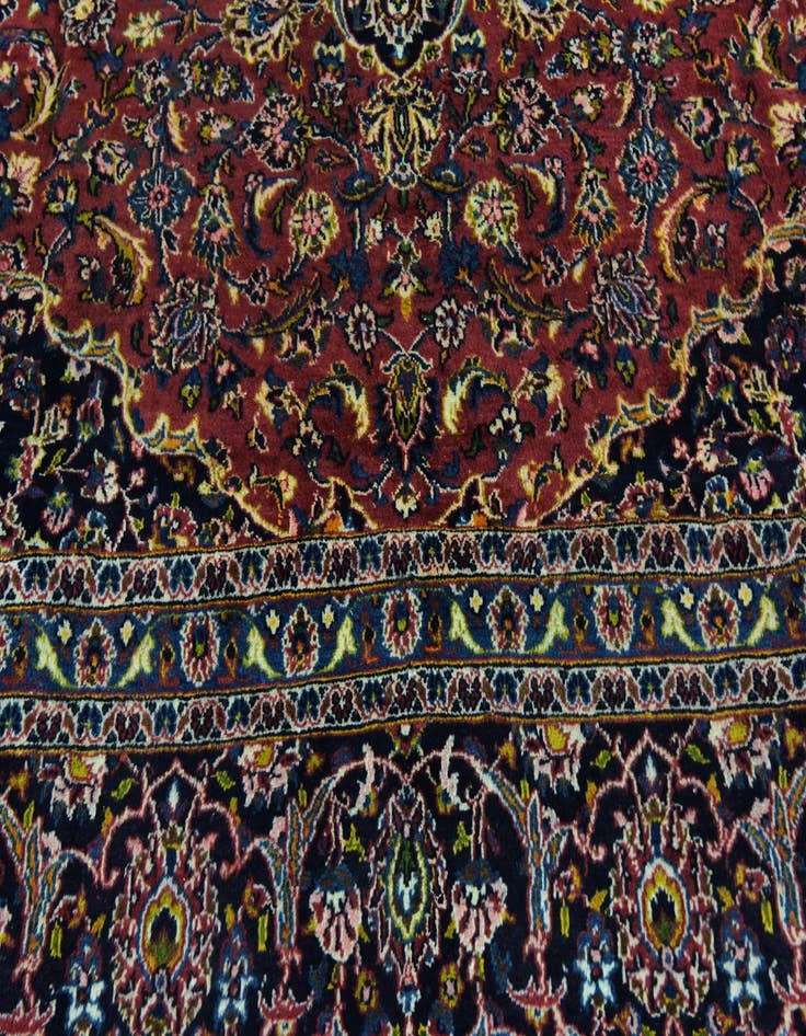 Detail image of  9' 9 x 12' 8  Hand Knotted Mashad Persian Wool Rug