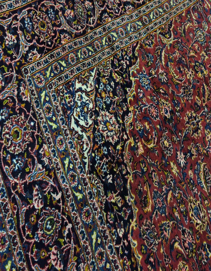 Detail image of  9' 9 x 12' 8  Hand Knotted Mashad Persian Wool Rug