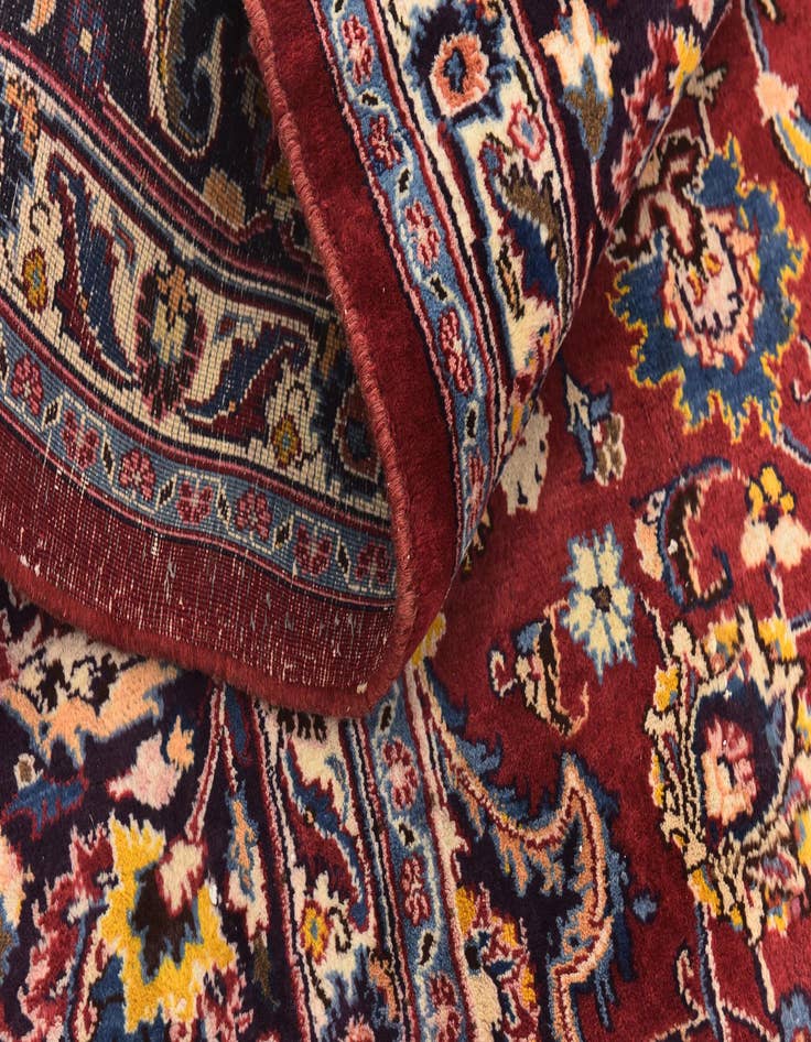 Detail image of  9' 7 x 12' 9  Hand Knotted Mashad Persian Wool Rug