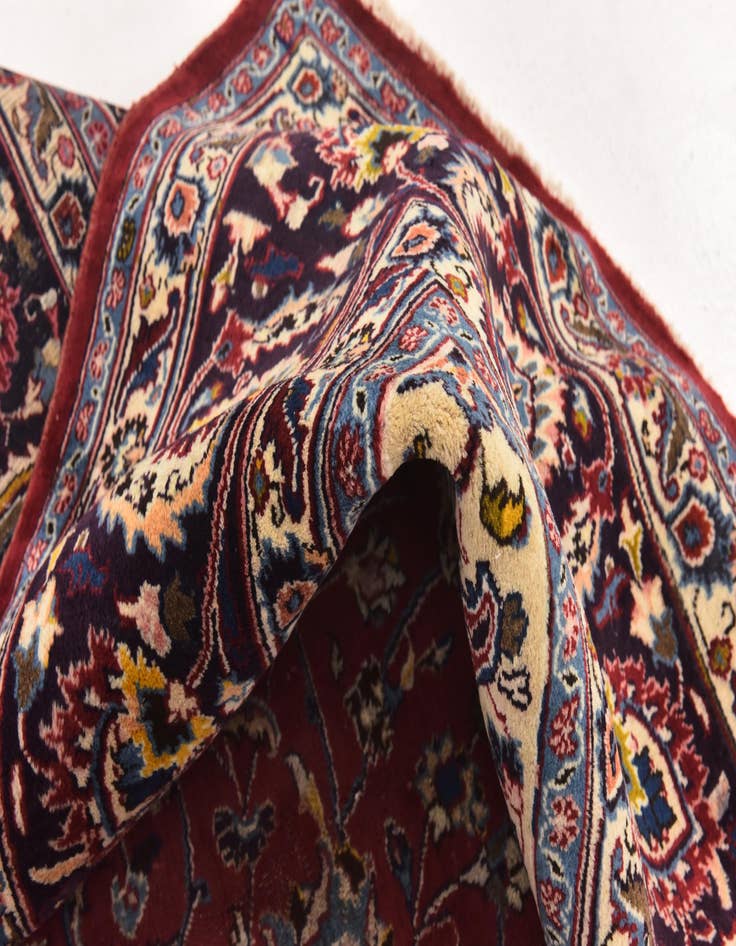 Detail image of  9' 7 x 12' 9  Hand Knotted Mashad Persian Wool Rug