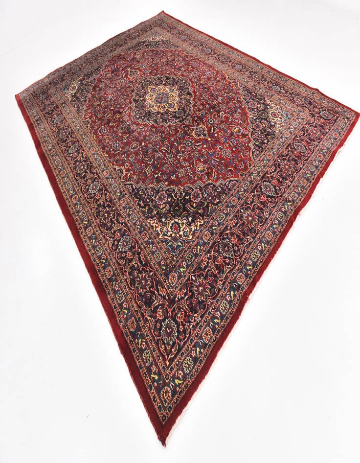 Detail image of  9' 10 x 12' 6  Hand Knotted Mashad Persian Wool Rug