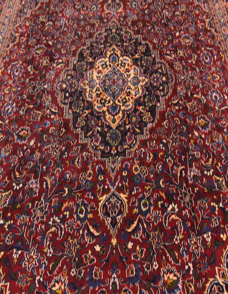Detail image of  9' 10 x 12' 6  Hand Knotted Mashad Persian Wool Rug