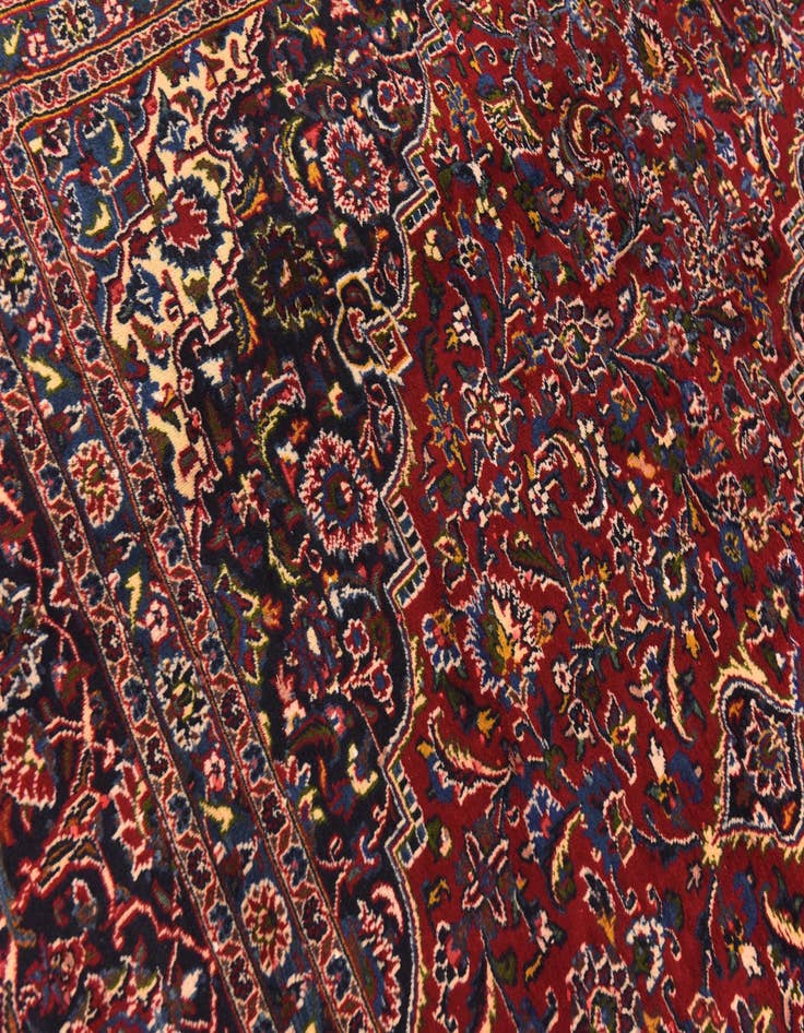 Detail image of  9' 10 x 12' 6  Hand Knotted Mashad Persian Wool Rug