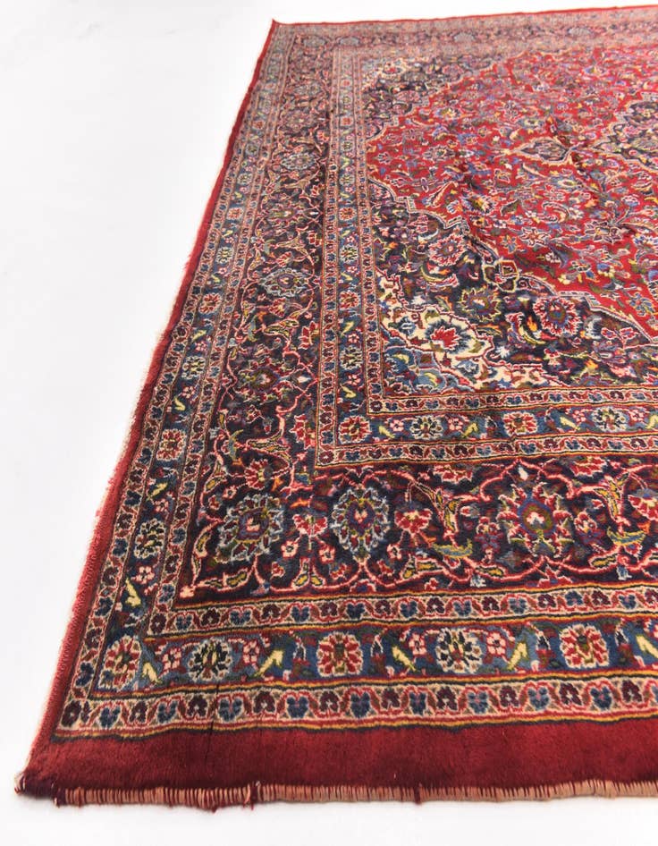 Detail image of  9' 10 x 12' 6  Hand Knotted Mashad Persian Wool Rug