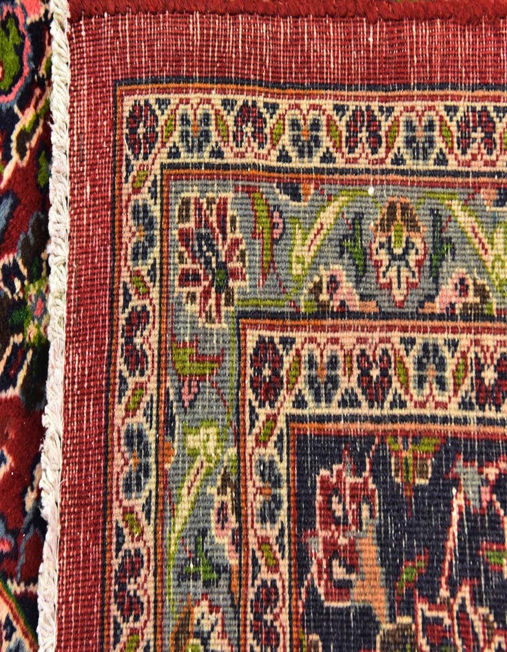 Detail image of  9' 8 x 12' 9  Hand Knotted Mashad Persian Wool Rug