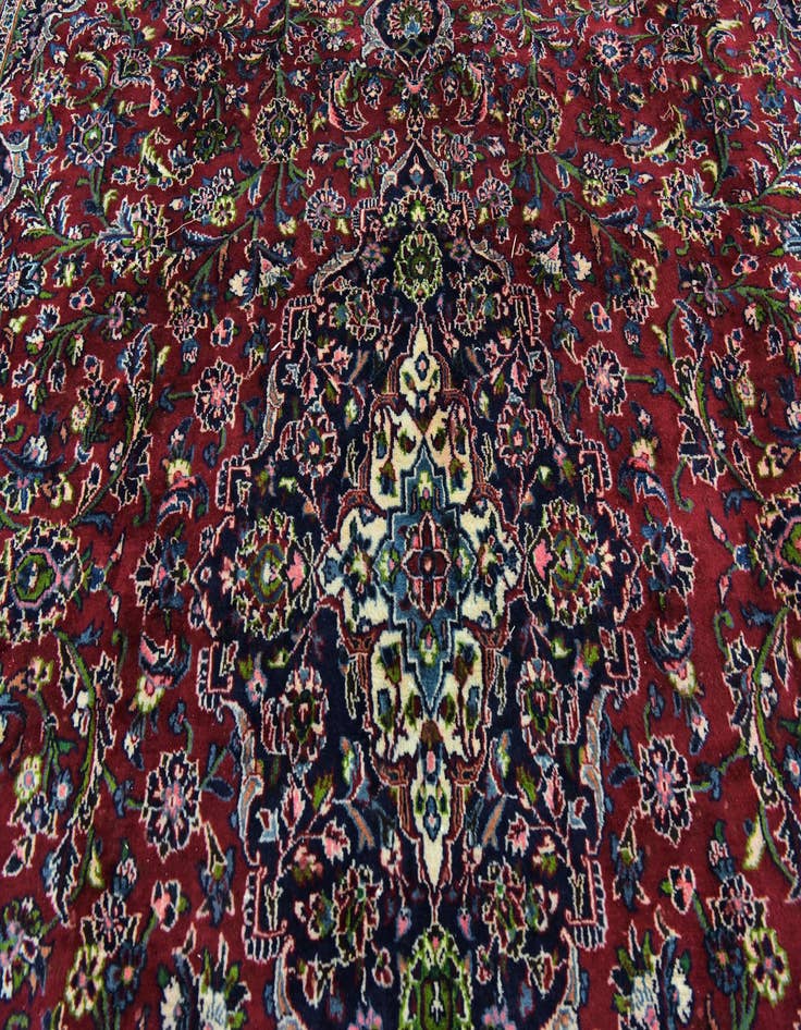 Detail image of  9' 8 x 12' 9  Hand Knotted Mashad Persian Wool Rug
