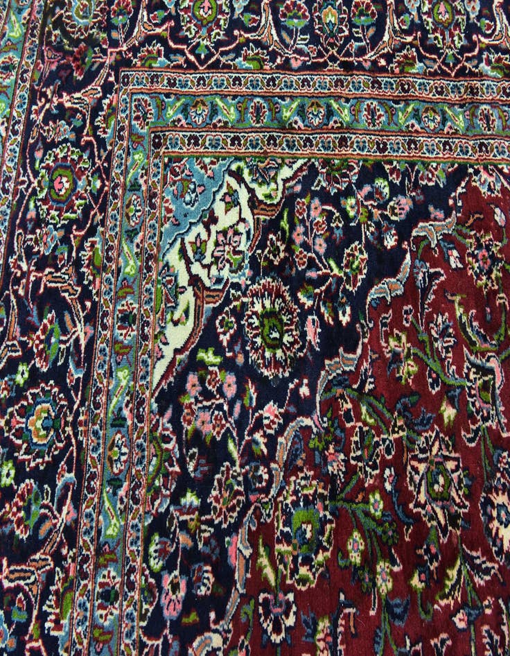 Detail image of  9' 8 x 12' 9  Hand Knotted Mashad Persian Wool Rug