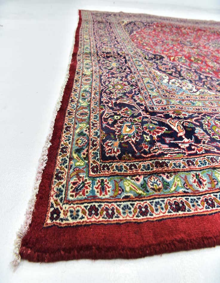 Detail image of  9' 8 x 12' 9  Hand Knotted Mashad Persian Wool Rug