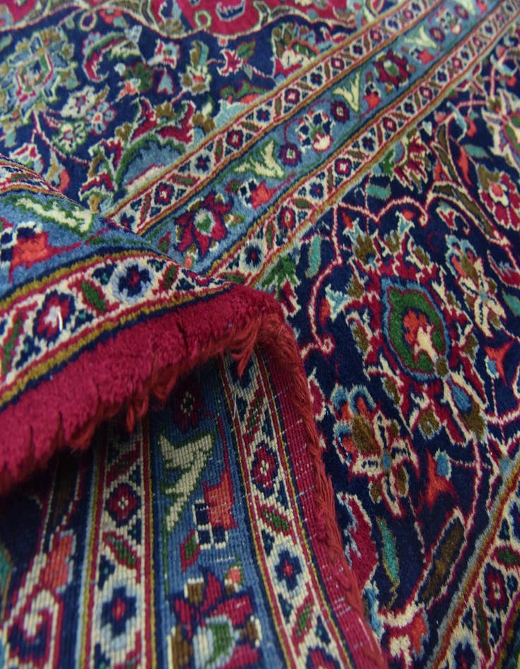 Detail image of  10' x 13'  Hand Knotted Mashad Persian Wool Rug