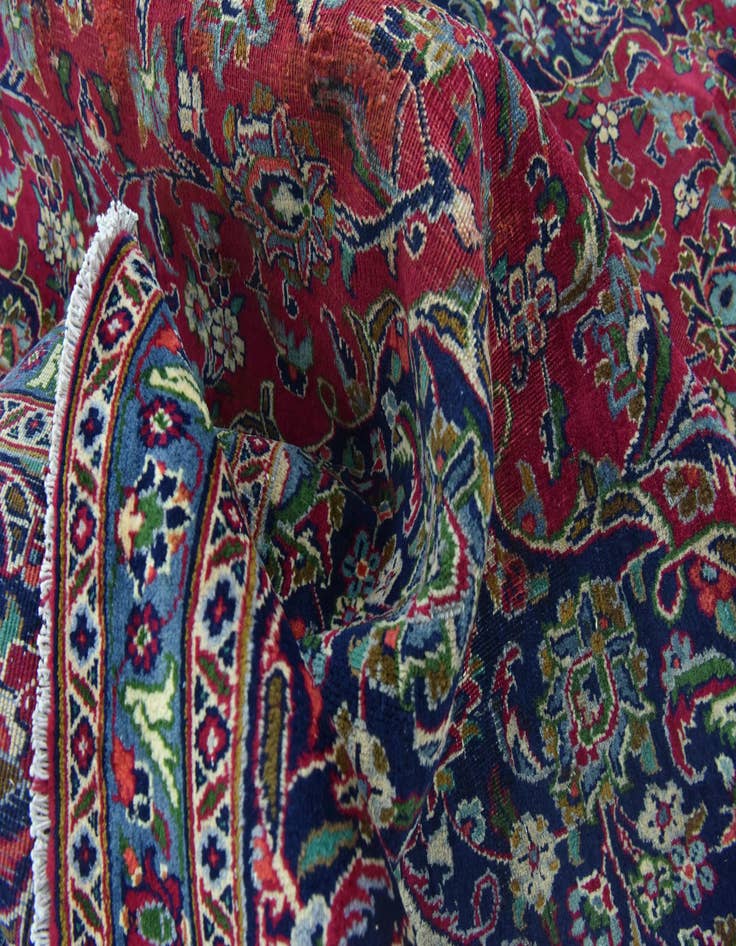 Detail image of  10' x 13'  Hand Knotted Mashad Persian Wool Rug