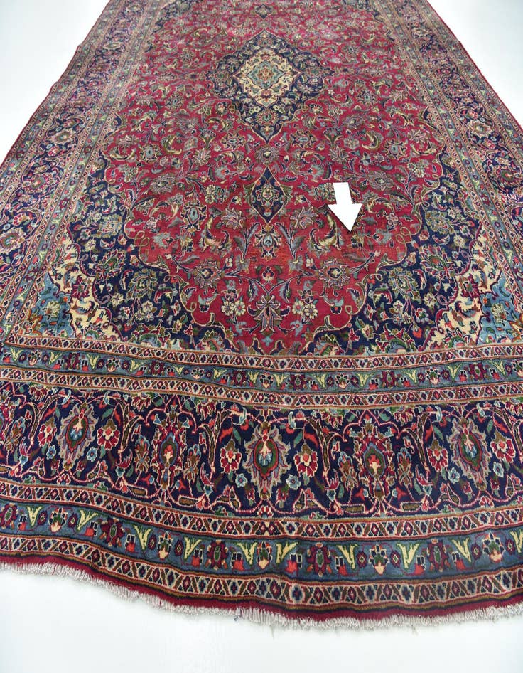 Detail image of  10' x 13'  Hand Knotted Mashad Persian Wool Rug