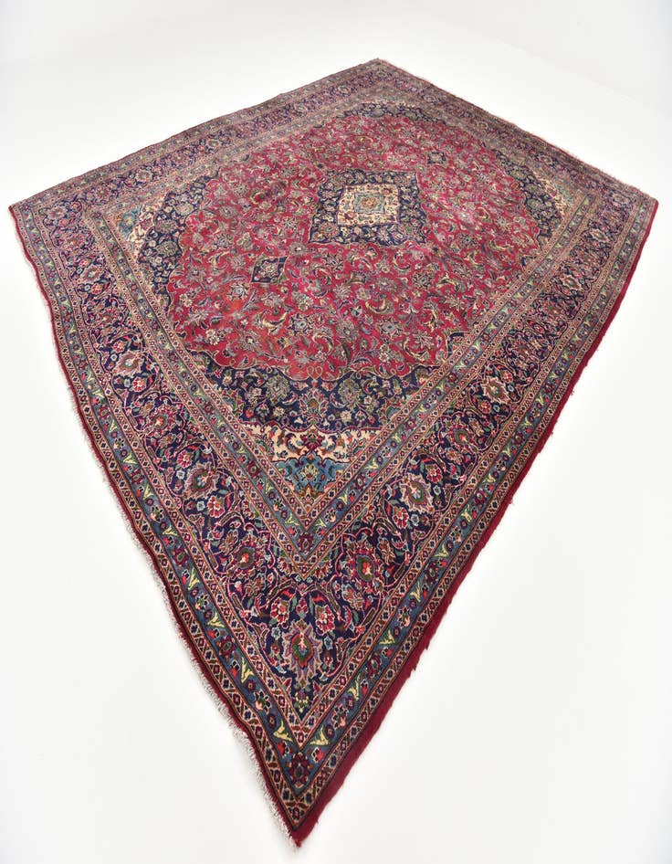 Detail image of  10' x 13'  Hand Knotted Mashad Persian Wool Rug