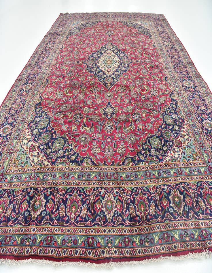 Detail image of  10' x 13'  Hand Knotted Mashad Persian Wool Rug
