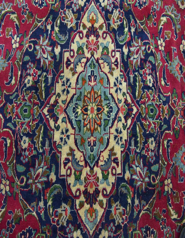 Detail image of  10' x 13'  Hand Knotted Mashad Persian Wool Rug