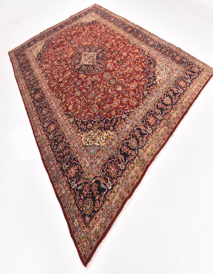 Detail image of  9' 10 x 13' 6  Hand Knotted Mashad Persian Wool Rug