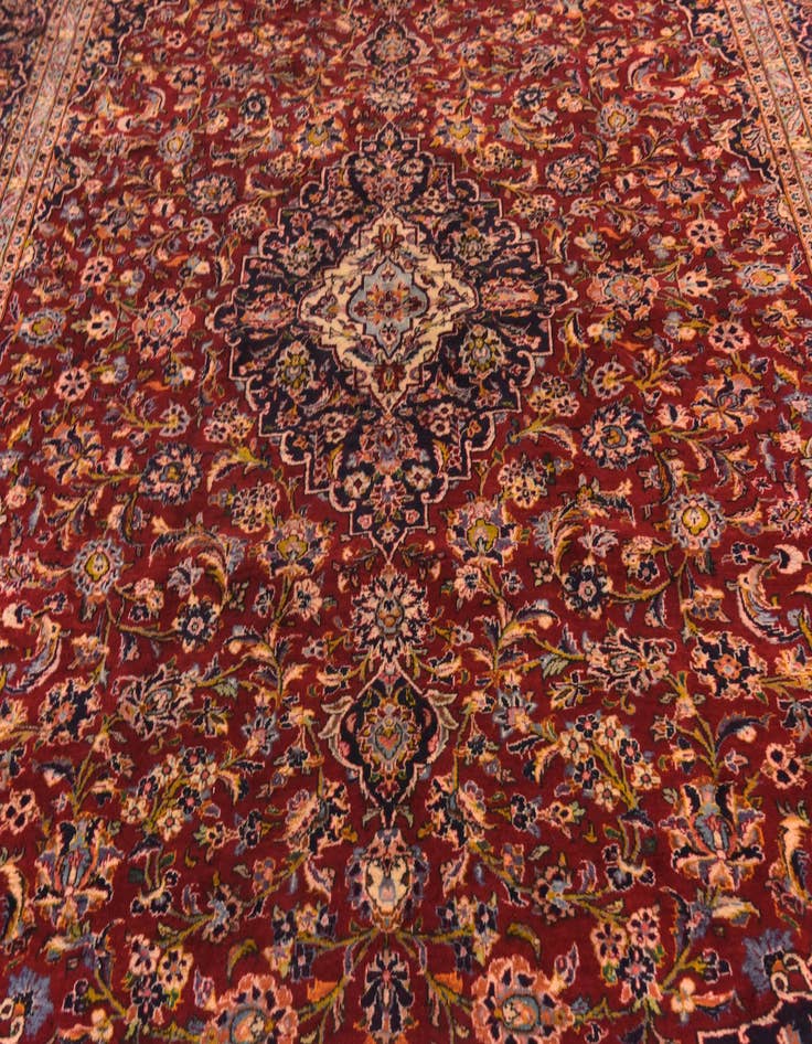 Detail image of  9' 10 x 13' 6  Hand Knotted Mashad Persian Wool Rug