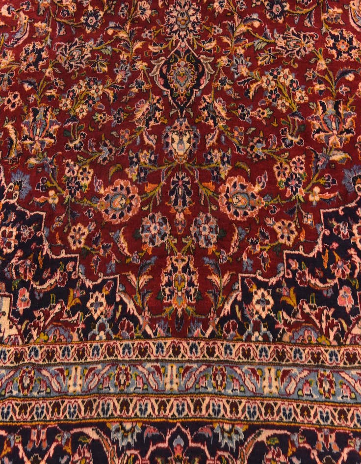 Detail image of  9' 10 x 13' 6  Hand Knotted Mashad Persian Wool Rug
