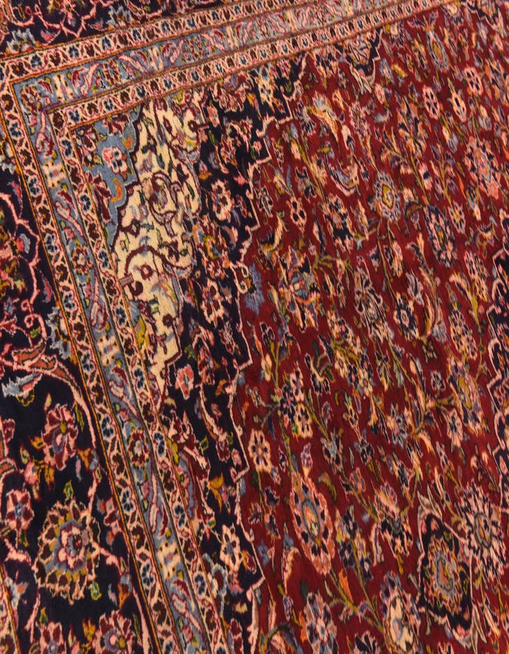 Detail image of  9' 10 x 13' 6  Hand Knotted Mashad Persian Wool Rug
