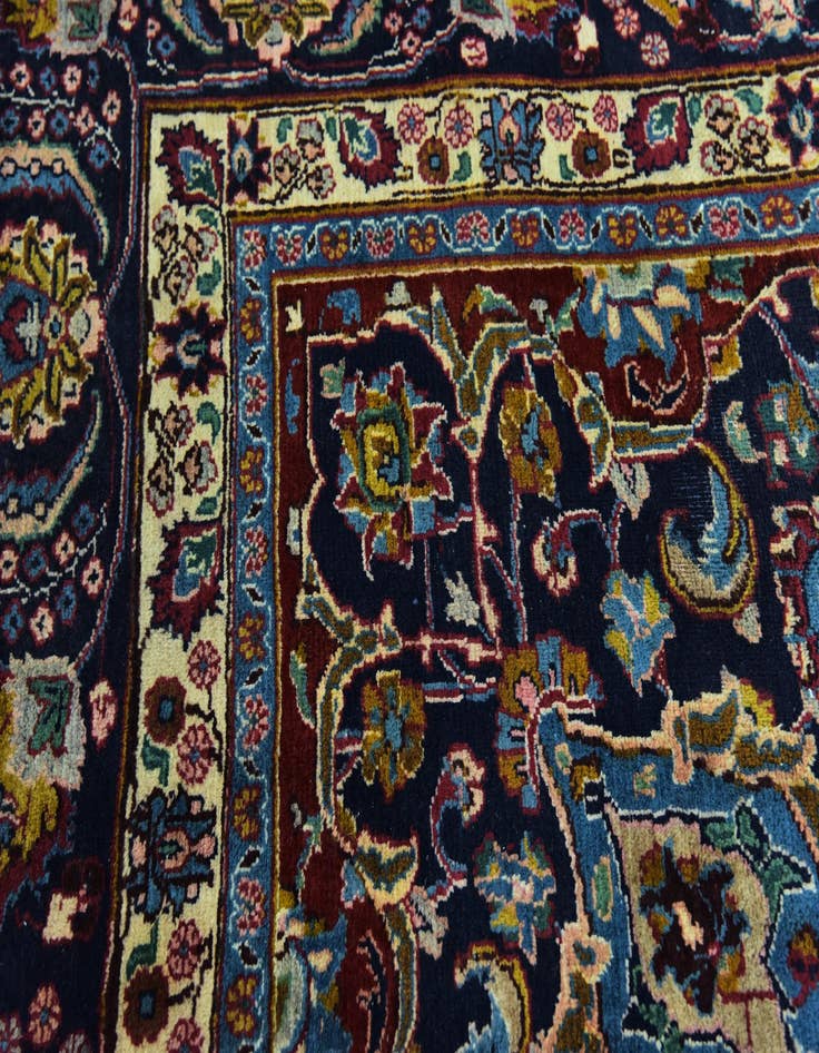 Detail image of  9' 8 x 13'  Hand Knotted Mashad Persian Wool Rug
