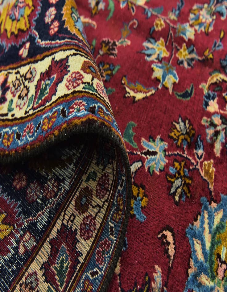 Detail image of  9' 8 x 13'  Hand Knotted Mashad Persian Wool Rug