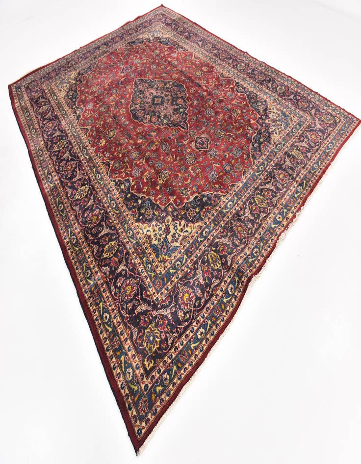 Detail image of  9' 10 x 12' 3  Hand Knotted Mashad Persian Wool Rug