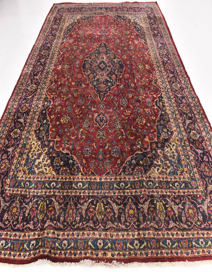 Detail image of  9' 10 x 12' 3  Hand Knotted Mashad Persian Wool Rug