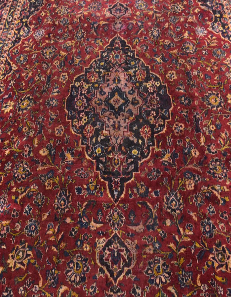 Detail image of  9' 10 x 12' 3  Hand Knotted Mashad Persian Wool Rug