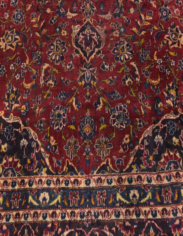 Detail image of  9' 10 x 12' 3  Hand Knotted Mashad Persian Wool Rug