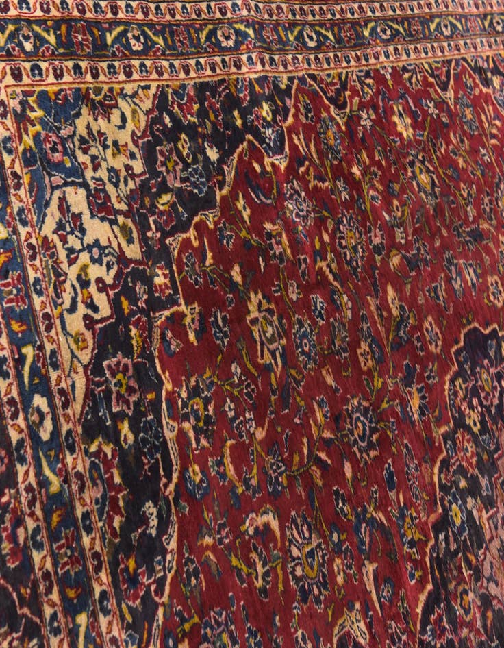 Detail image of  9' 10 x 12' 3  Hand Knotted Mashad Persian Wool Rug